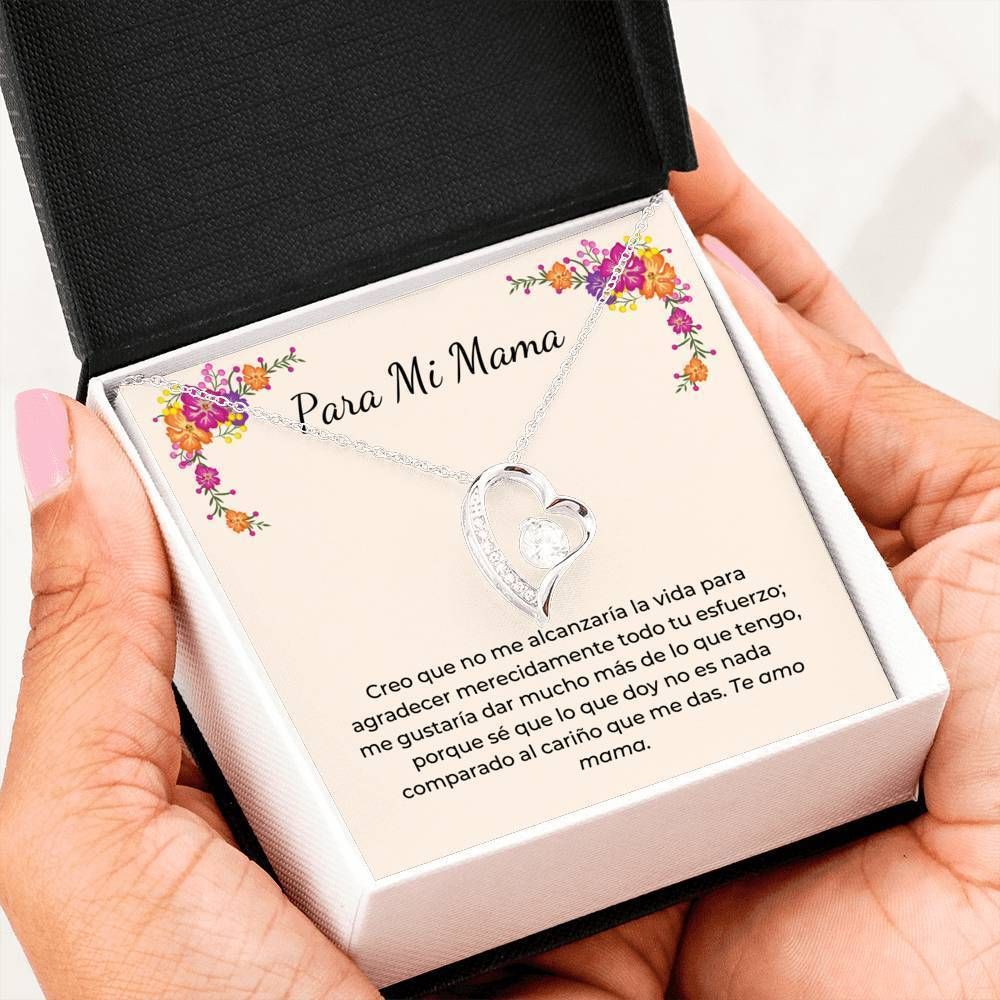 Gift For Para Mi Mama Silver Forever Love Necklace