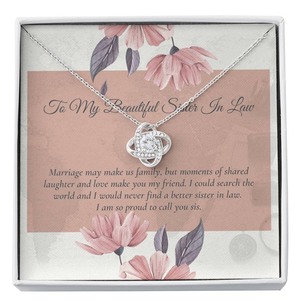 Gift For Sister In Law Moments Of Shared Laughter Make You My Friend Love Knot Necklace