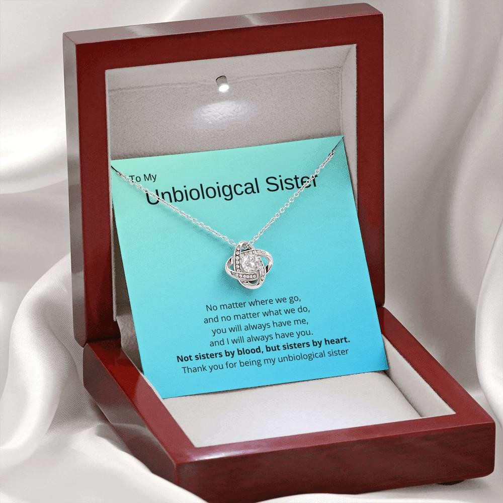 Gift For Sister Unbiological Sister No Matter Where We Go Love Knot Necklace