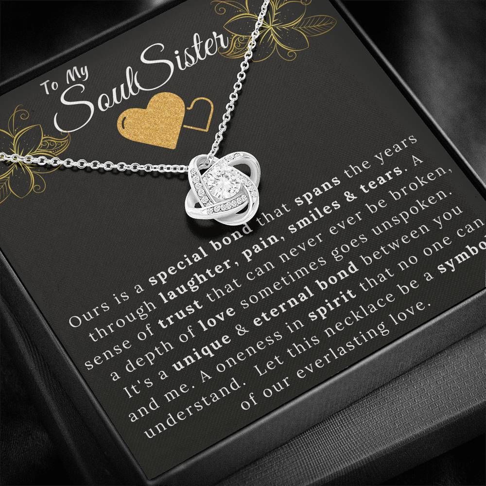 Gift For Soul Sister Unique And Internal Bond Between You And Me Love Knot Necklace