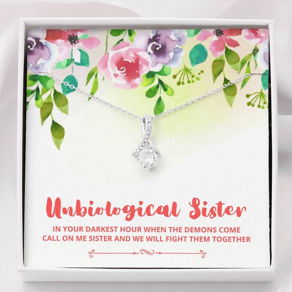 Gift For Unbiological Sister Alluring Beauty Necklace We Will Fight Them Together
