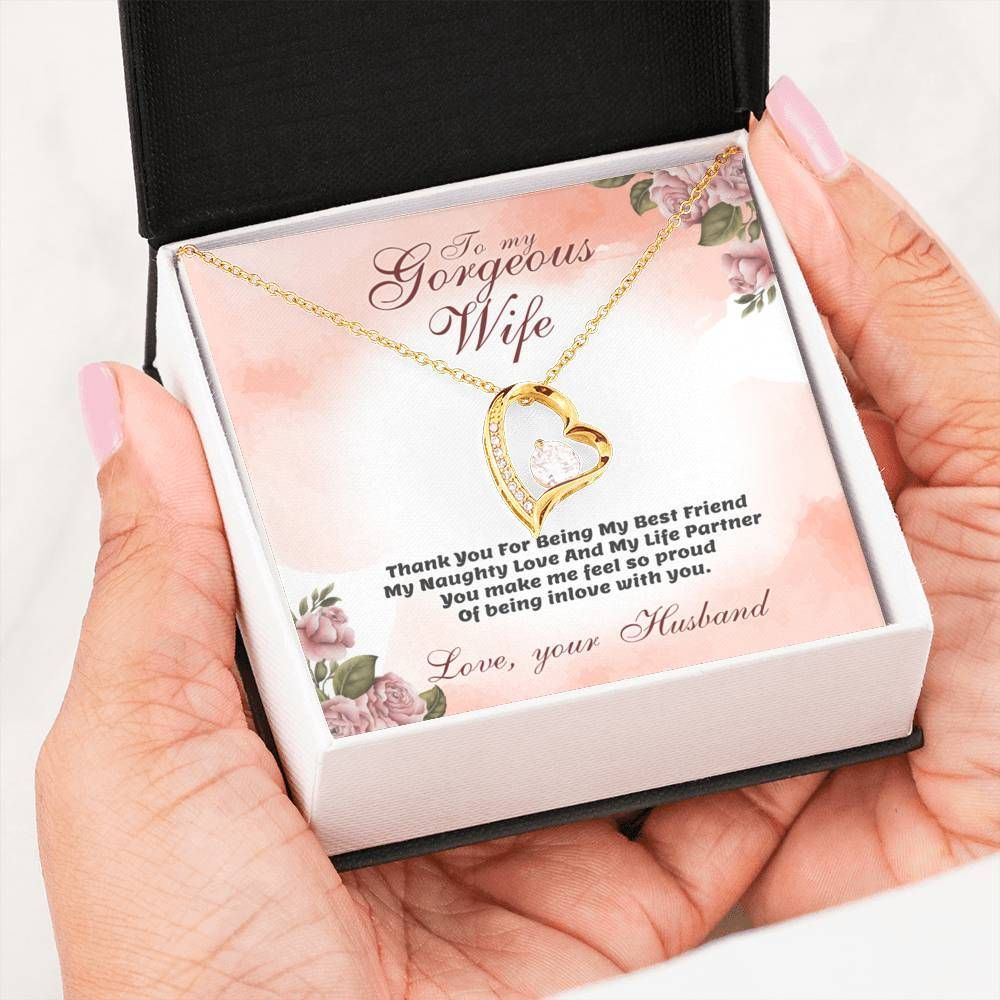 Gift For Wife Forever Love Necklace Thanks For Being My Life Partner