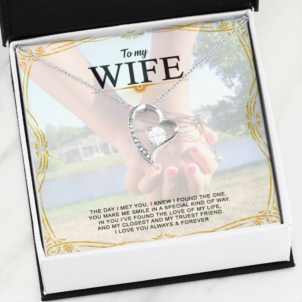 Gift For Wife In You I've Found The Love Of My Life 14K White Gold Forever Love Necklace