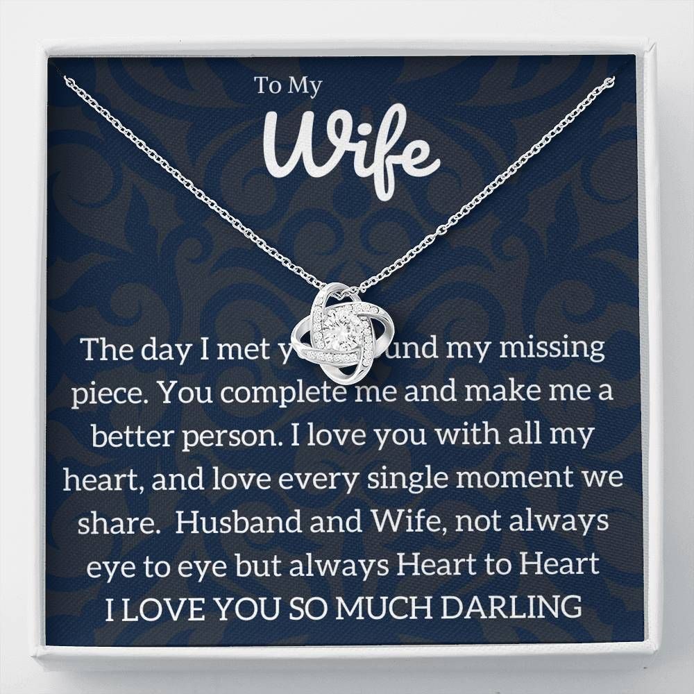 Gift For Wife Love Knot Necklace I Love You So Much Darling