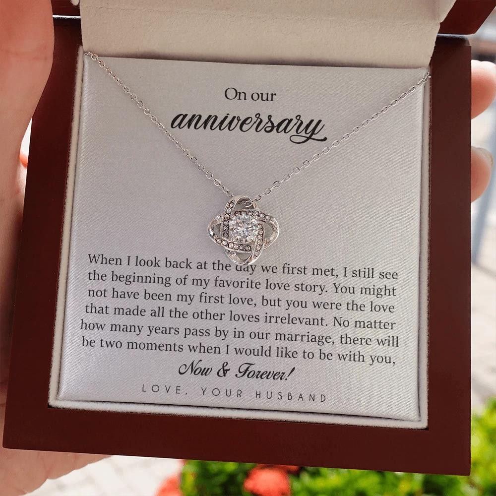 Gift For Wife Love Knot Necklace When You Look Back At The Day We First Met