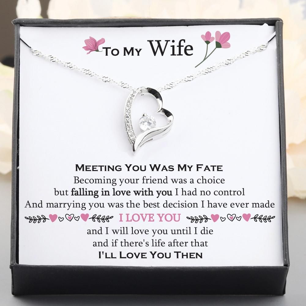 Gift For Wife Meeting You Was My Fate Silver Forever Love Necklace