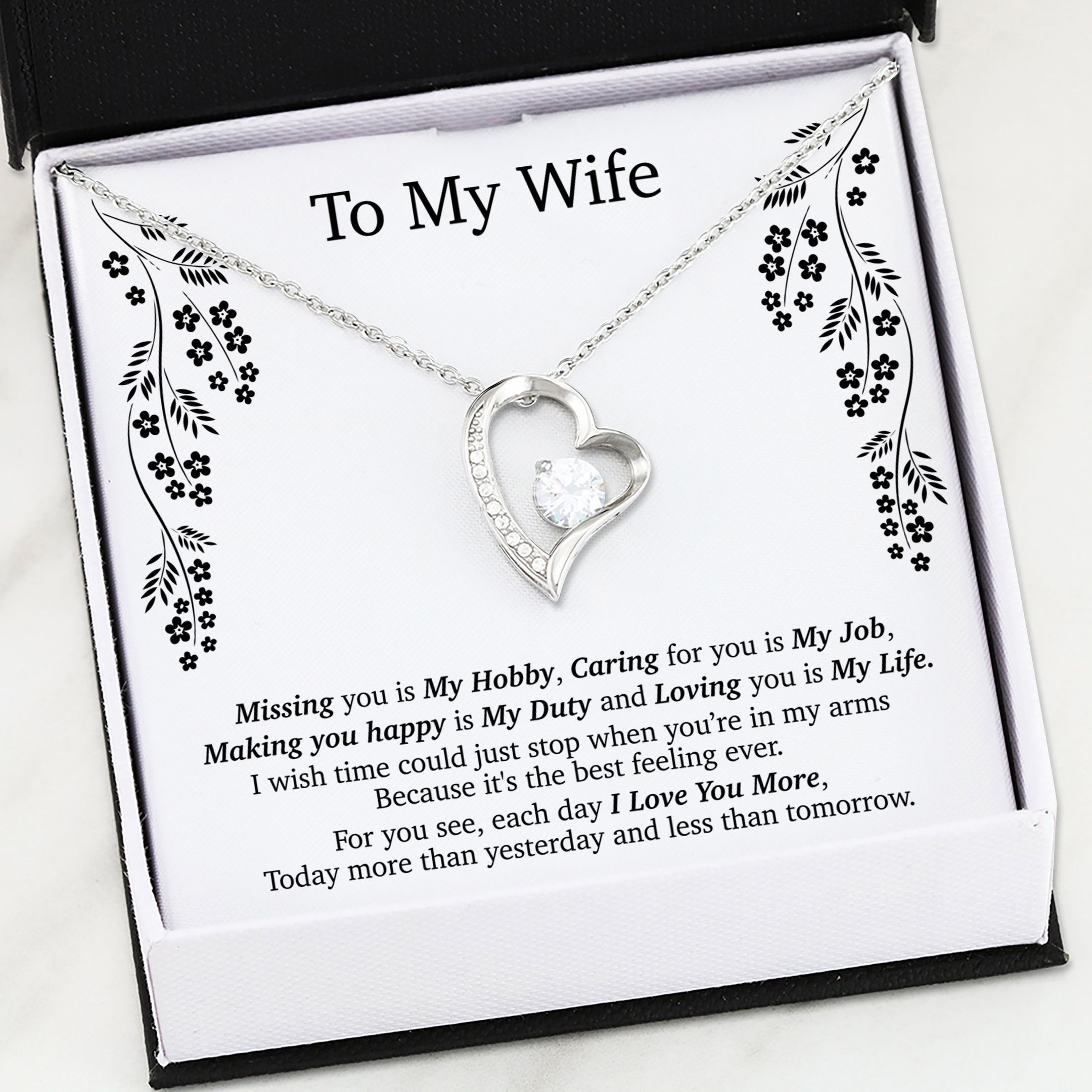 Gift For Wife Missing You Is My Hobby Forever Love Necklace