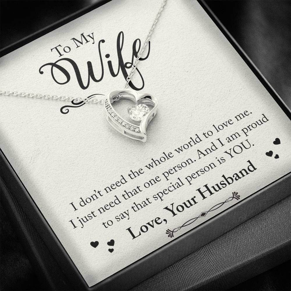 Gift For Wife Special Person Is You Gift For Wife 14K White Gold Forever Love Necklace