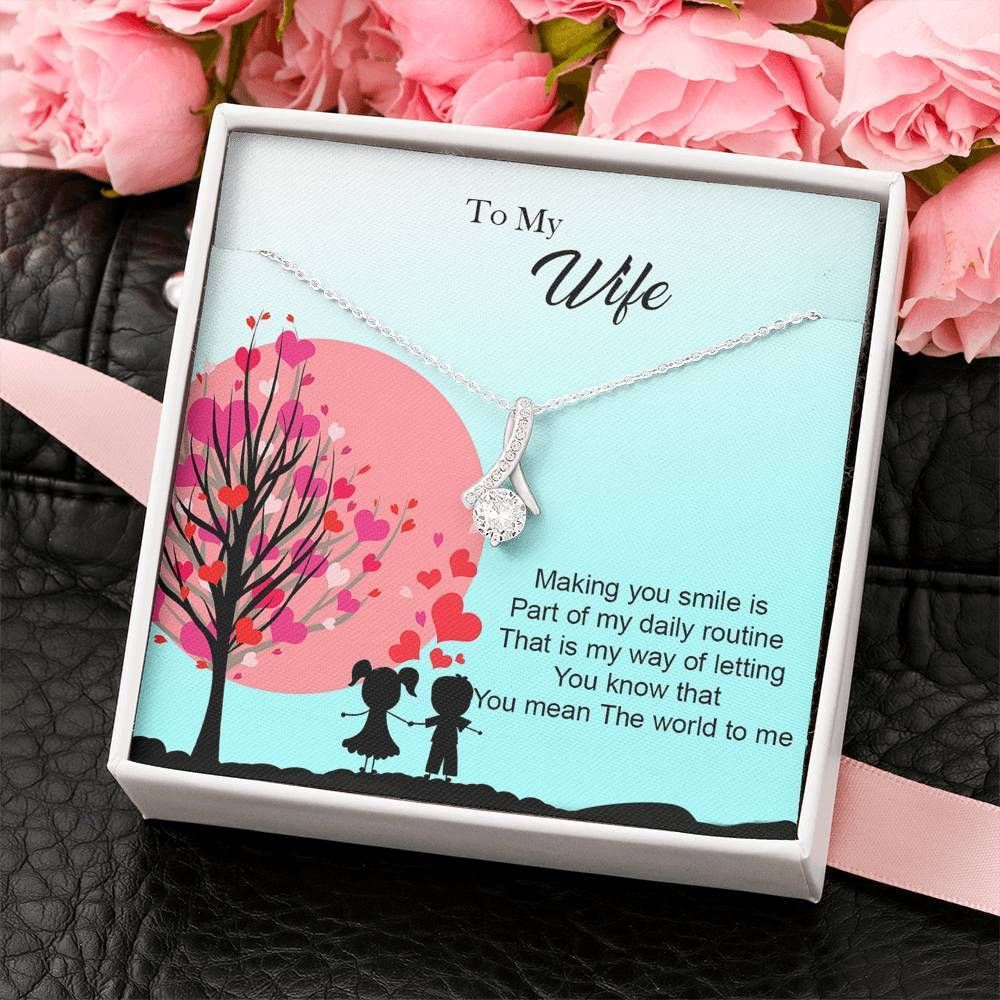 Gift For Wife You Mean The World To Me Alluring Beauty Necklace