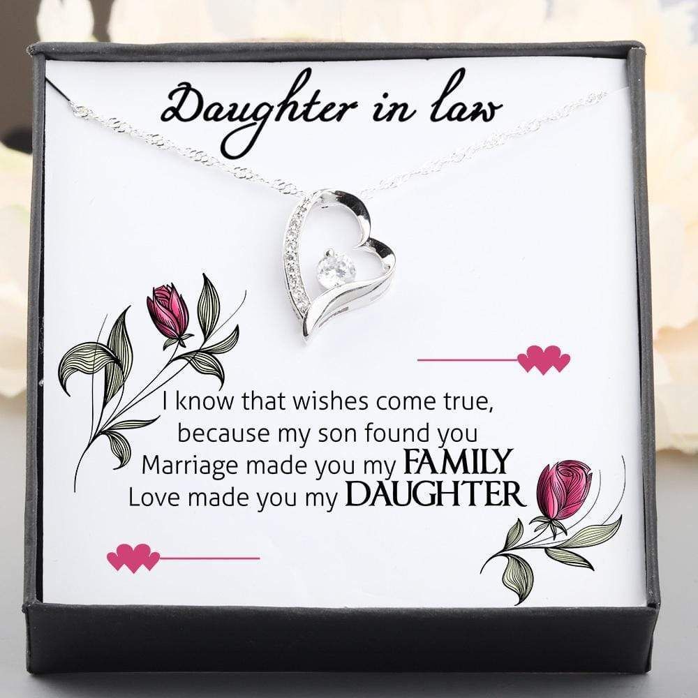 Giving Daughter-In-Law Marriage Made You My Family Silver Forever Love Necklace