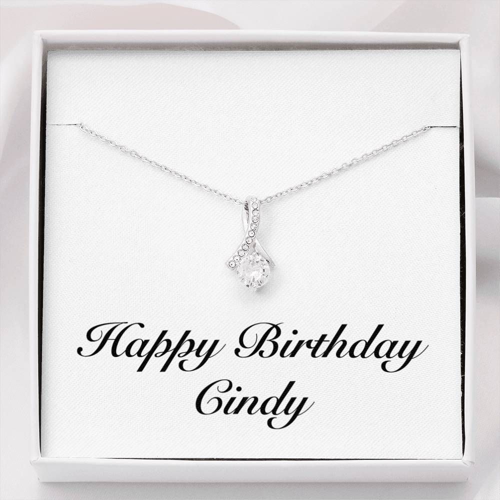 Giving For Women Name Cindy Silver Alluring Beauty Necklace Birthday Gift