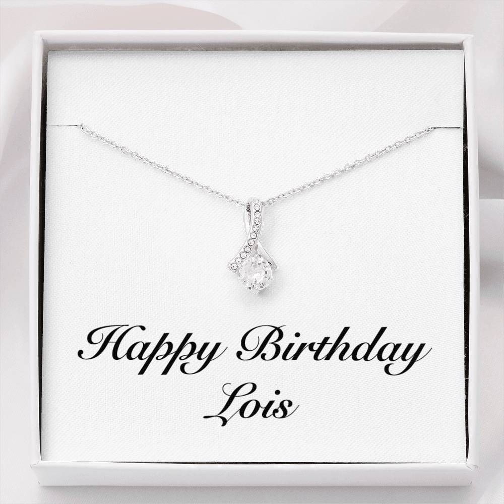 Giving For Women Name Lois Silver Alluring Beauty Necklace Birthday Gift