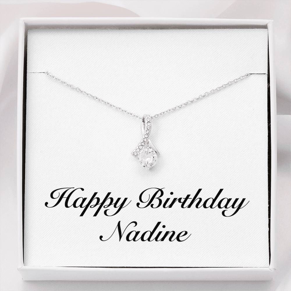 Giving For Women Name Nadine Silver Alluring Beauty Necklace Birthday Gift