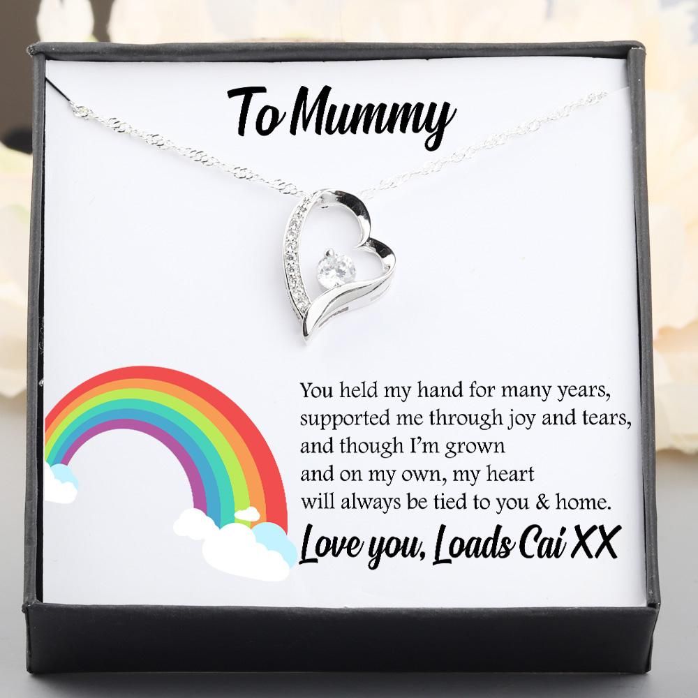 Giving Mummy You Held My Hand For Many Years Silver Forever Love Necklace
