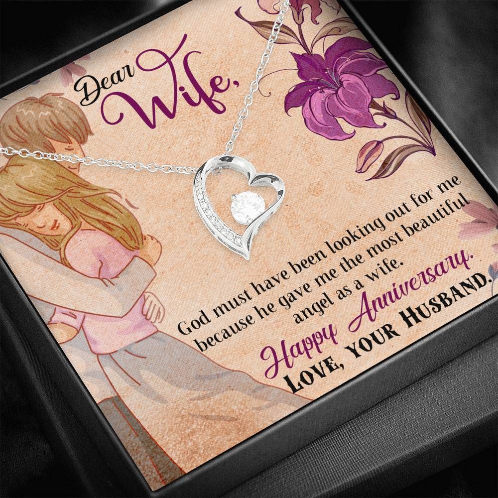 God Gave Me The Most Beautiful Angel As A Wife Gift For Wife Forever Love Necklace