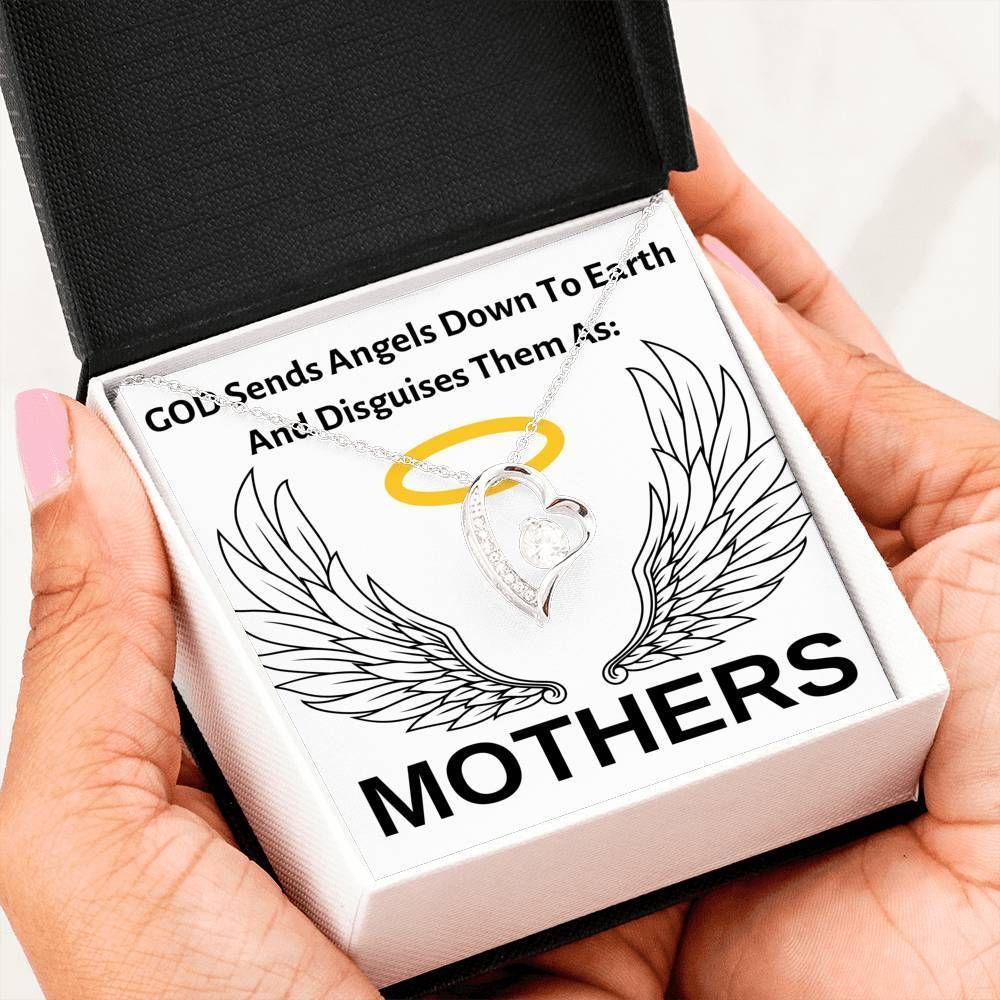 God Sends Mother Down To Earth Silver Forever Love Necklace Giving Mom