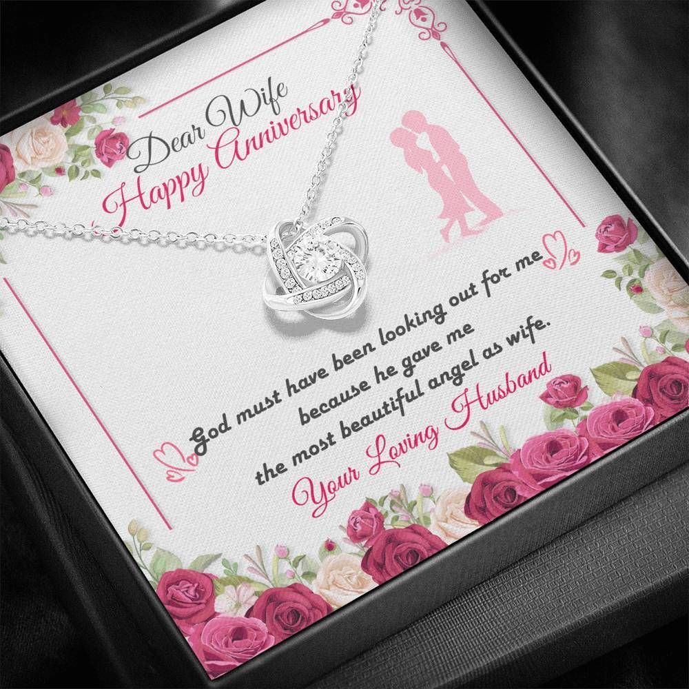 God Sent Me The Most Beautiful Angel Love Knot Necklace Gift For Wife