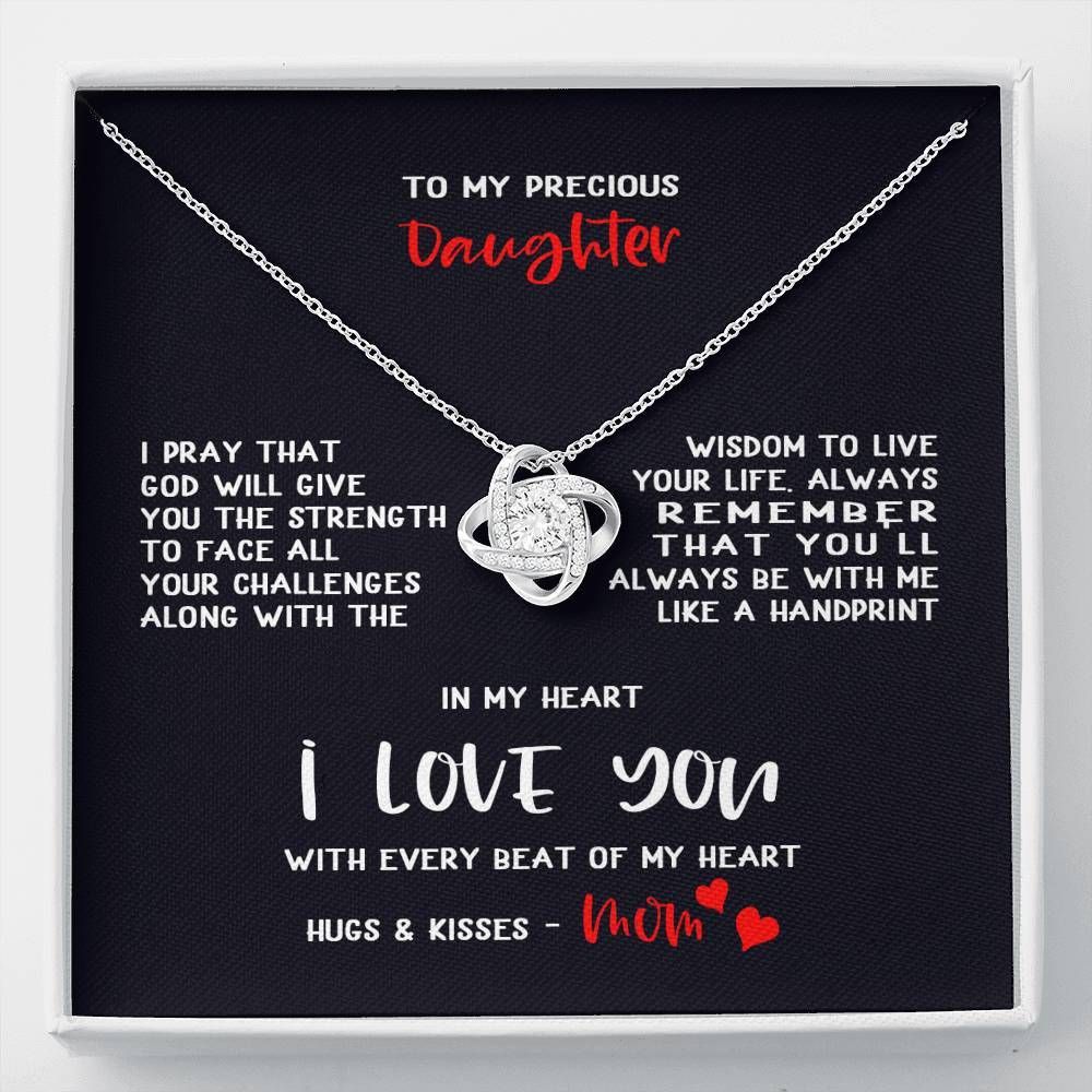 God Will Give You Strength Love Knot Necklace For Daughter