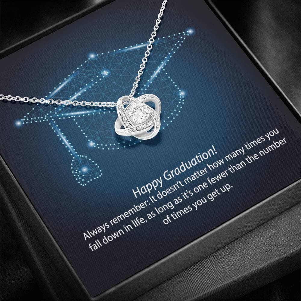 Graduation Gift The Number Of Times You Get Up Love Knot Necklace