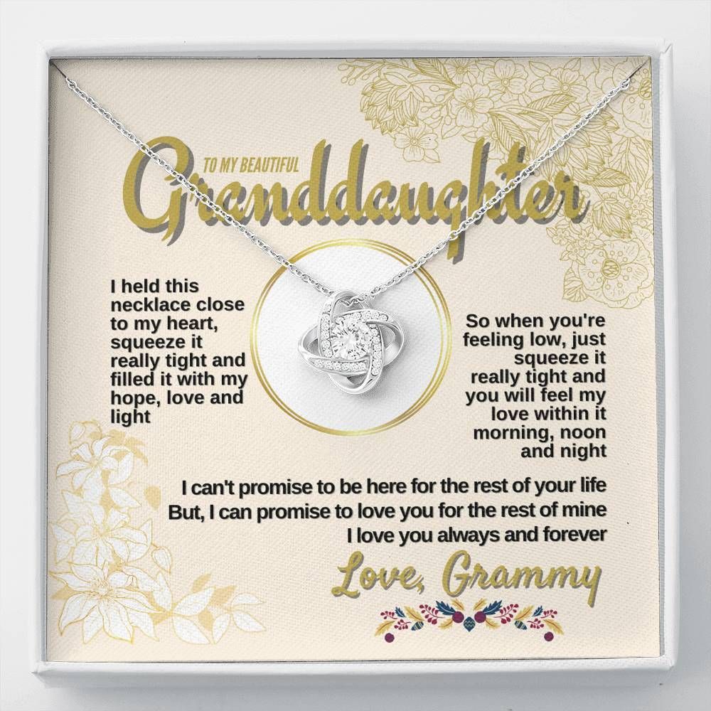 Grammy Loves You Morning Noon And Night Giving Granddaughter Love Knot Necklace