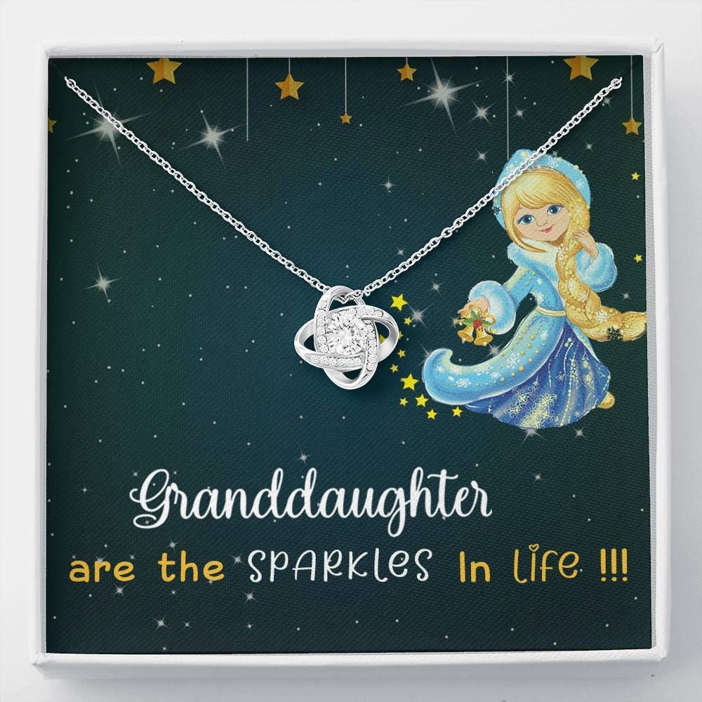 Granddaughter Are The Sparkles In Life Love Knot Necklace For Granddaughter