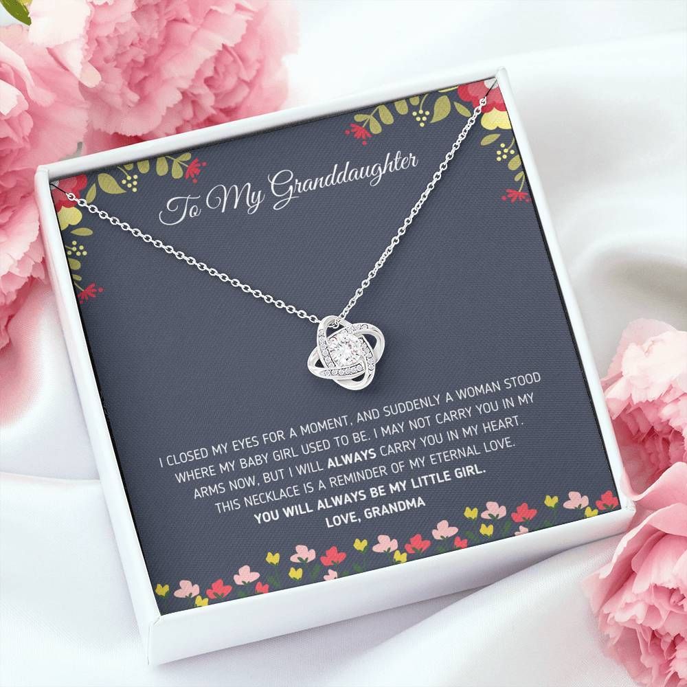 Grandma Gift For Granddaughter Love Knot Necklace I Always Carry You In My Heart