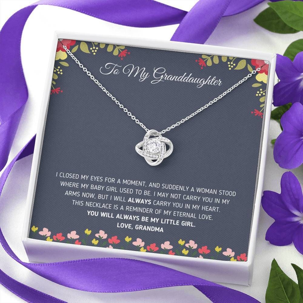 Grandma Gift For Granddaughter Love Knot Necklace I Always Carry You In My Heart