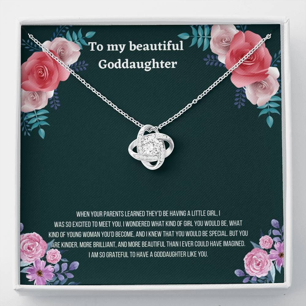 Grateful To Have You Love Knot Necklace Gift For Goddaughter