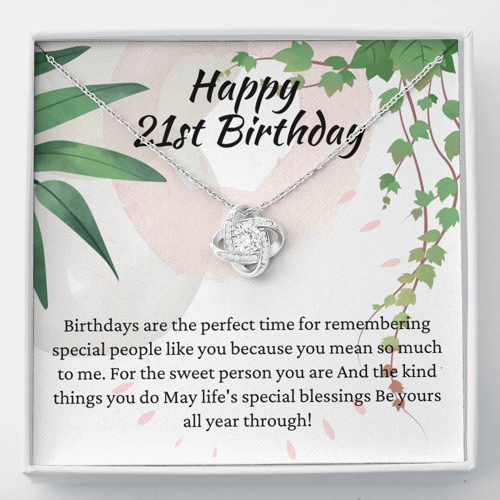 Happy 21st Birthday Love Knot Necklace Gift For Daughter