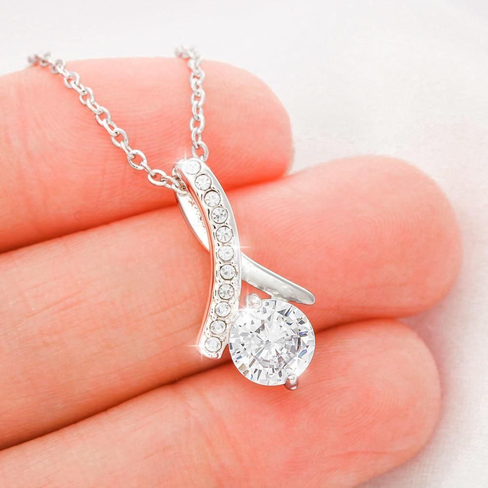 Happy 30th Birthday Your Future Will Be Bright Gift For Mom 14K White Gold Alluring Beauty Necklace