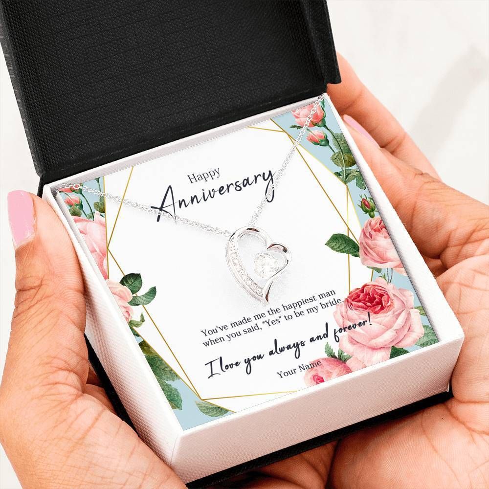 Happy Anniversary Forever Love Necklace Gift For Her