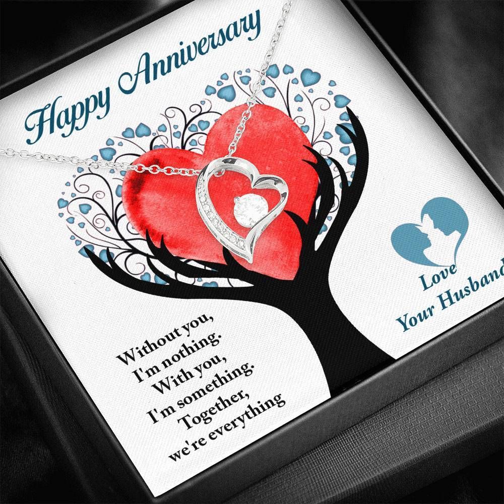 Happy Anniversary Husband Gift For Wife Silver Forever Love Necklace