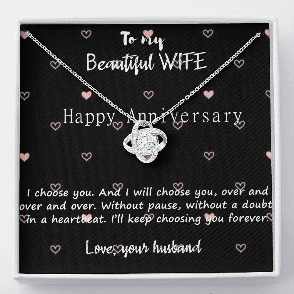 Happy Anniversary  Love Knot Necklace Gift For Life Partner