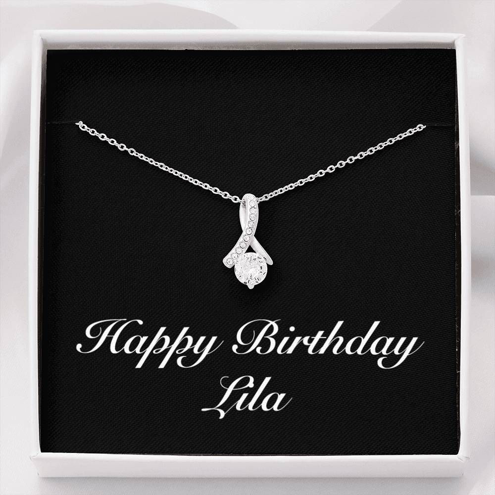 Happy Birthday  Alluring Beauty Necklace Personalized Gift For Women Name Lila