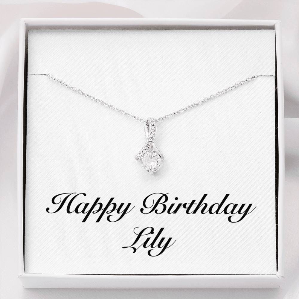 Happy Birthday  Alluring Beauty Necklace Personalized Gift For Women Name Lily