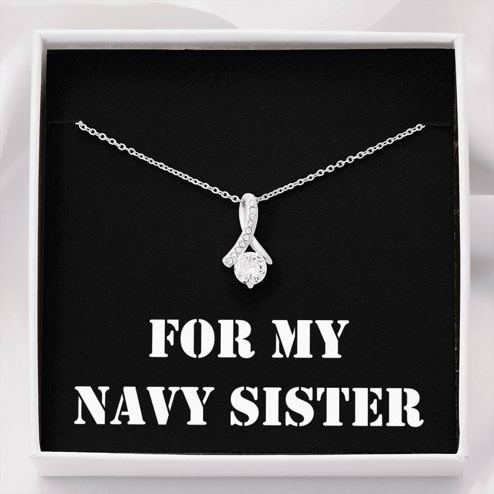 Happy Birthday  Alluring Beauty Necklace Personalized Present For My Navy Sister
