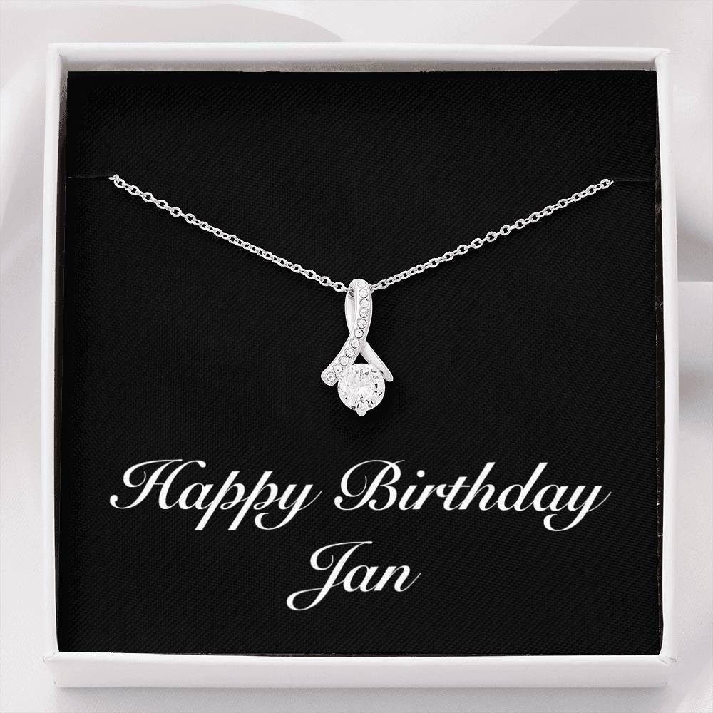 Happy Birthday  Alluring Beauty Necklace Personalized Present For Women Name Jan