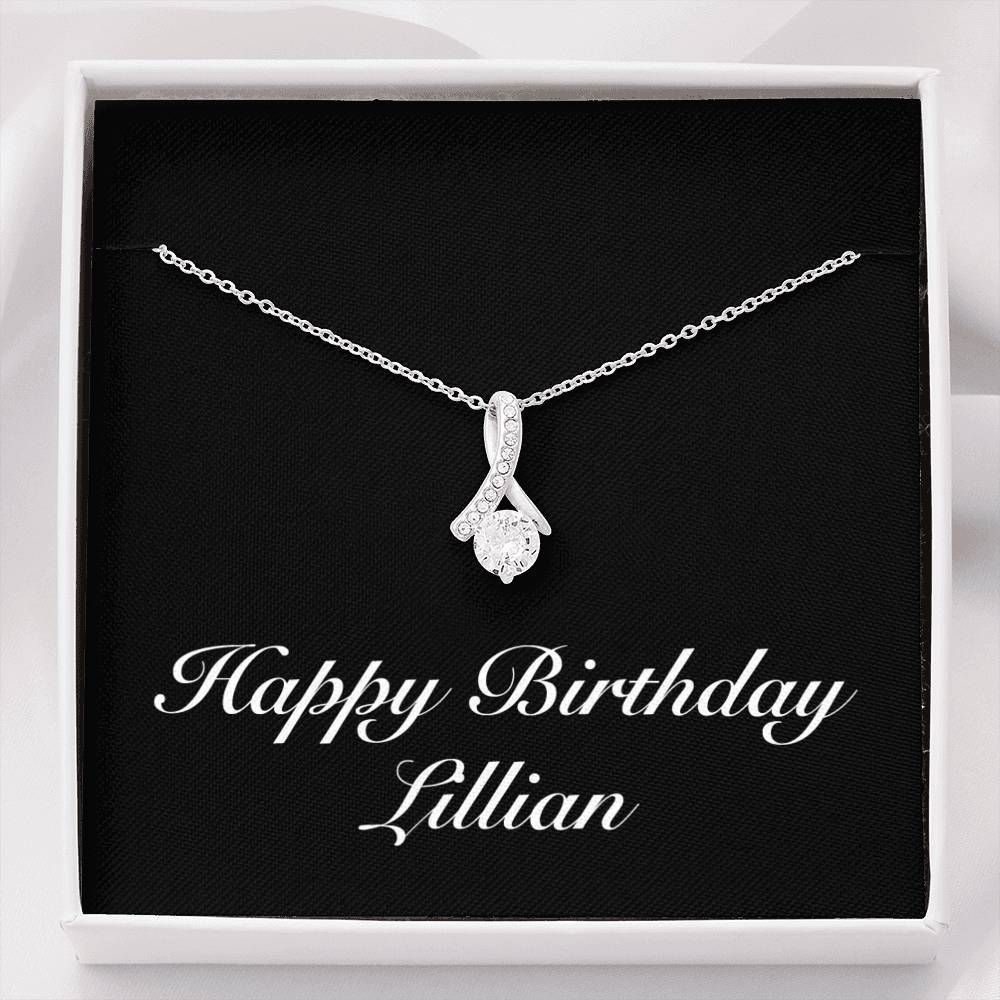 Happy Birthday  Alluring Beauty Necklace Personalized Present For Women Name Lillian