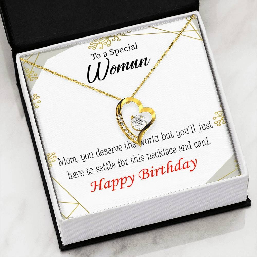 Happy Birthday Gift For Special Woman 18K Gold Forever Love Necklace