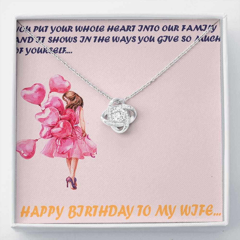 Happy Birthday Love Knot Necklace For Wife