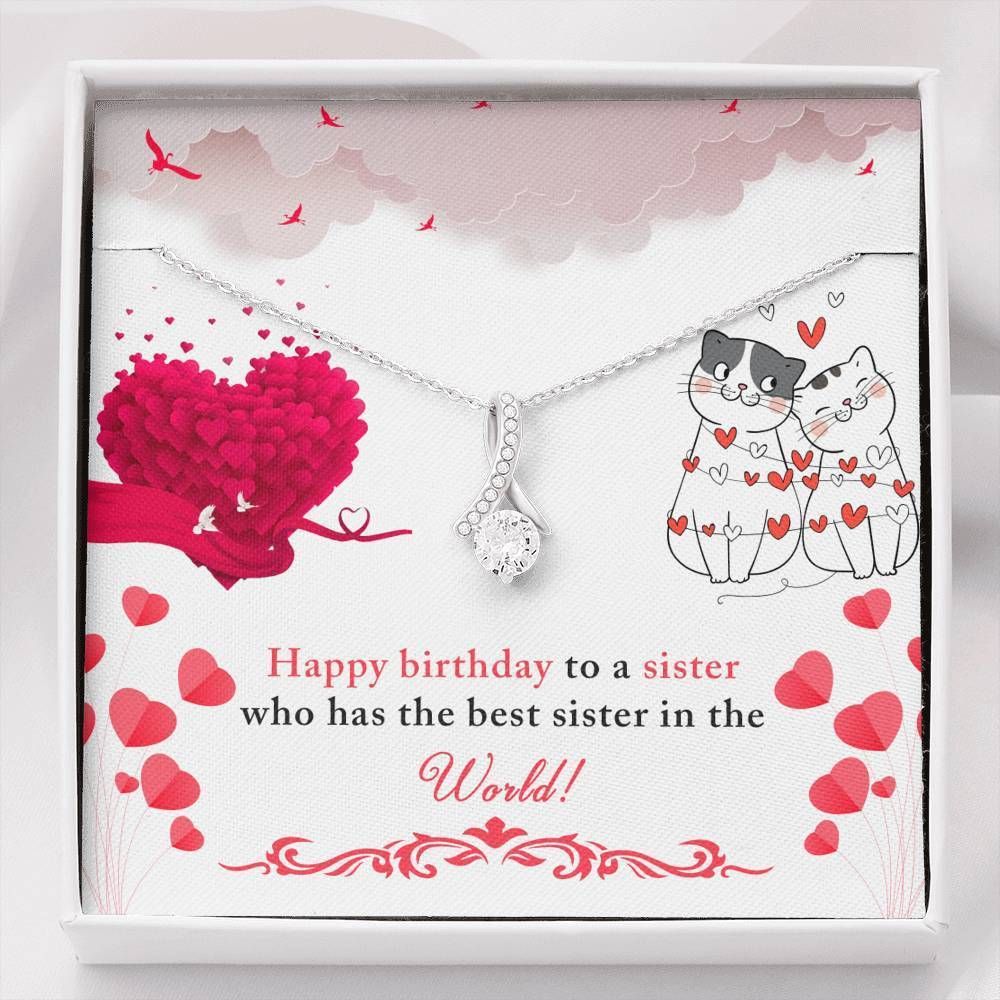 Happy Birthday To A Sister Cute Cats Alluring Beauty Necklace For Sister
