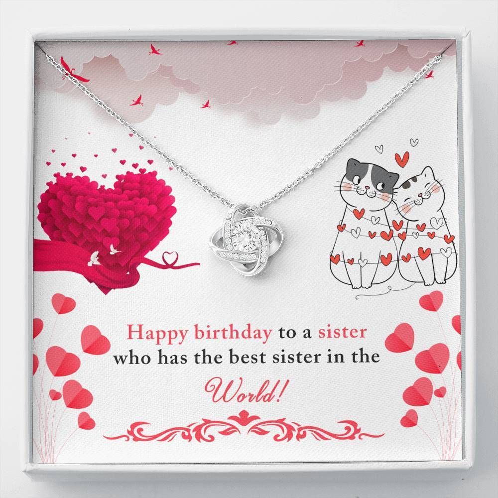 Happy Birthday To A Sister Love Knot Necklace For Sister