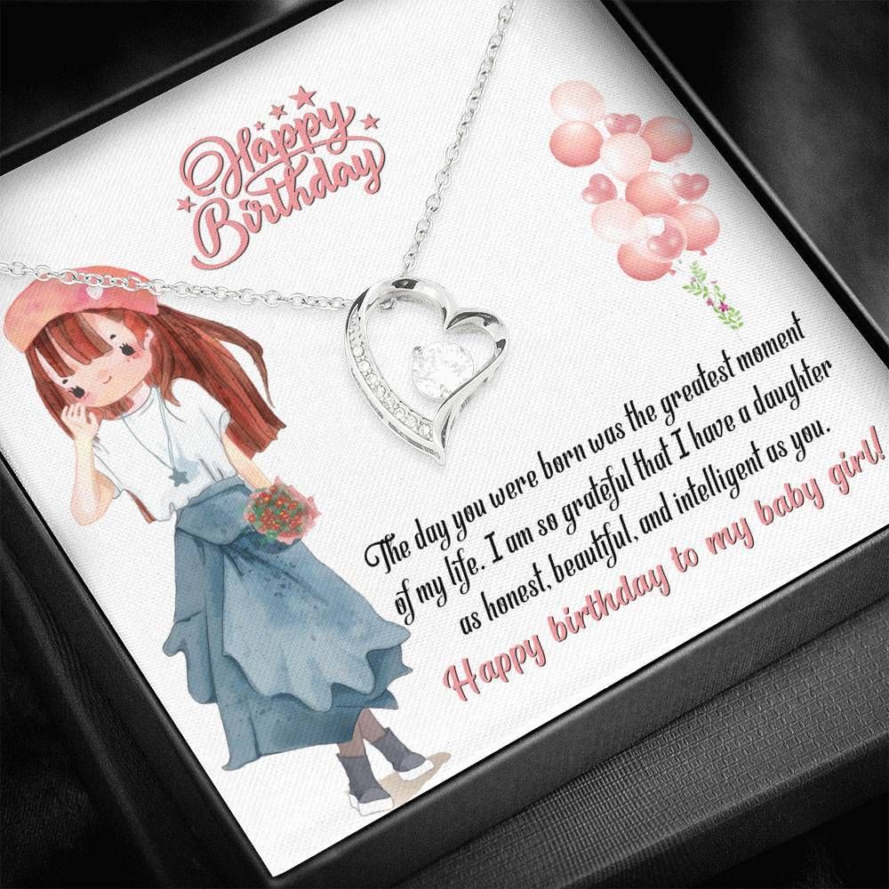 Happy Birthday To My Baby Girl Forever Love Necklace For Daughter
