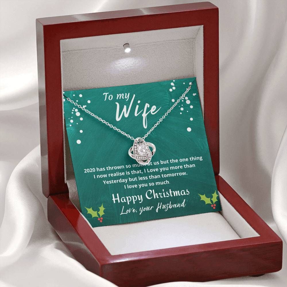 Happy Christmas Full Of Happiness Love Knot Necklace To Wife