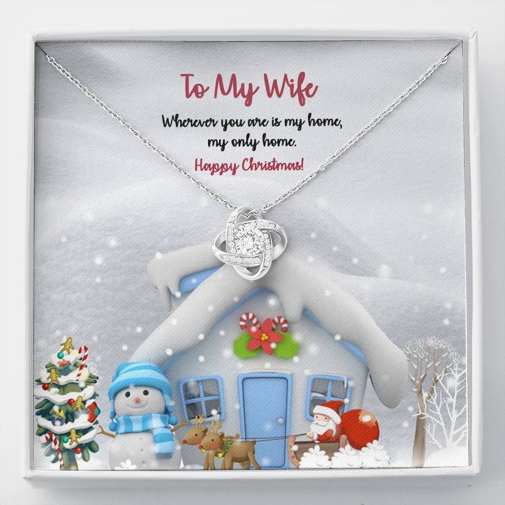 Happy Christmas Love Knot Necklace For Wife