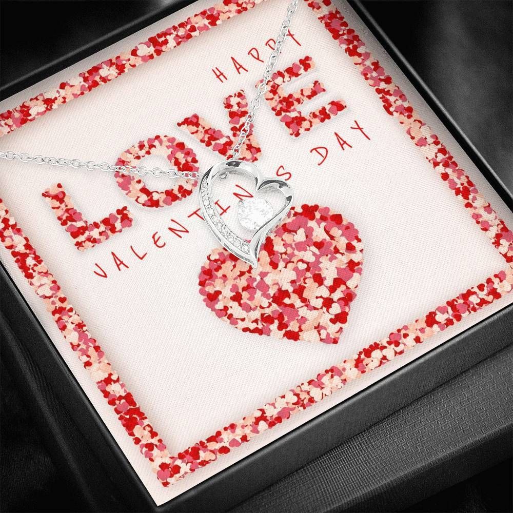 Happy Love Valentine's Day Forever Love Necklace Giving Wife