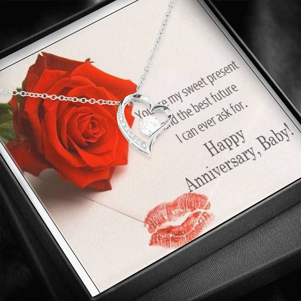 Happy Marriage Anniversary Gift For Wife Silver Forever Love Necklace