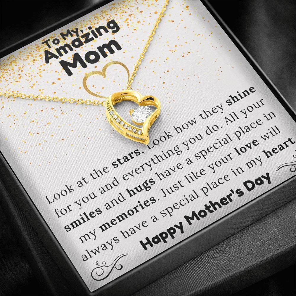 Happy Mother's Day Gift For Mom Look At The Stars Forever Love Necklace