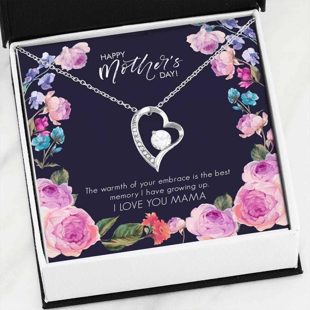 Happy Mothers Day, Mama ( Blue Floral ) - Forever Love Necklace