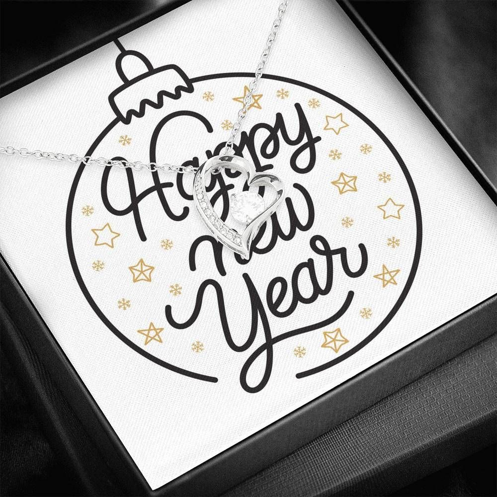 Happy New Year Silver Forever Love Necklace Gift For Wife